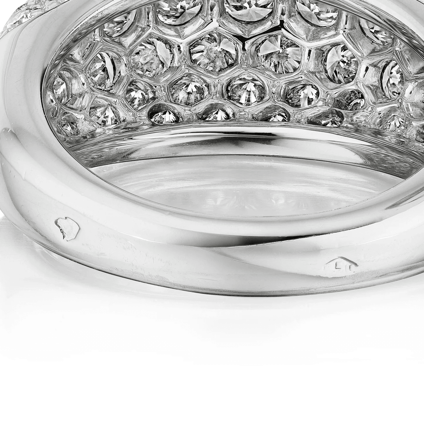 Van Cleef & Arpels Paris 1980s Platinum Diamond Ring stamp