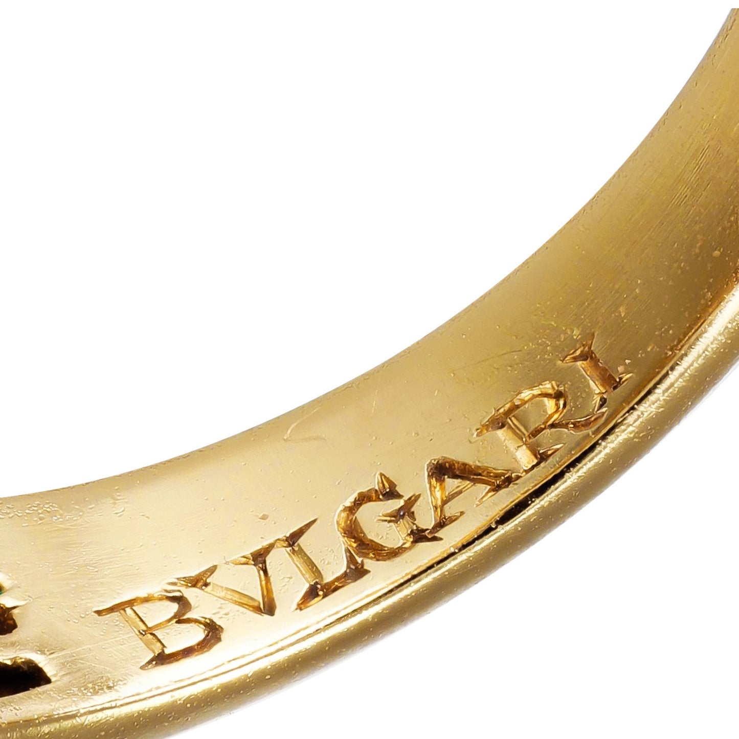 Bulgari Italian 1980s 18KT Yellow Gold Ruby & Diamond Ring signature