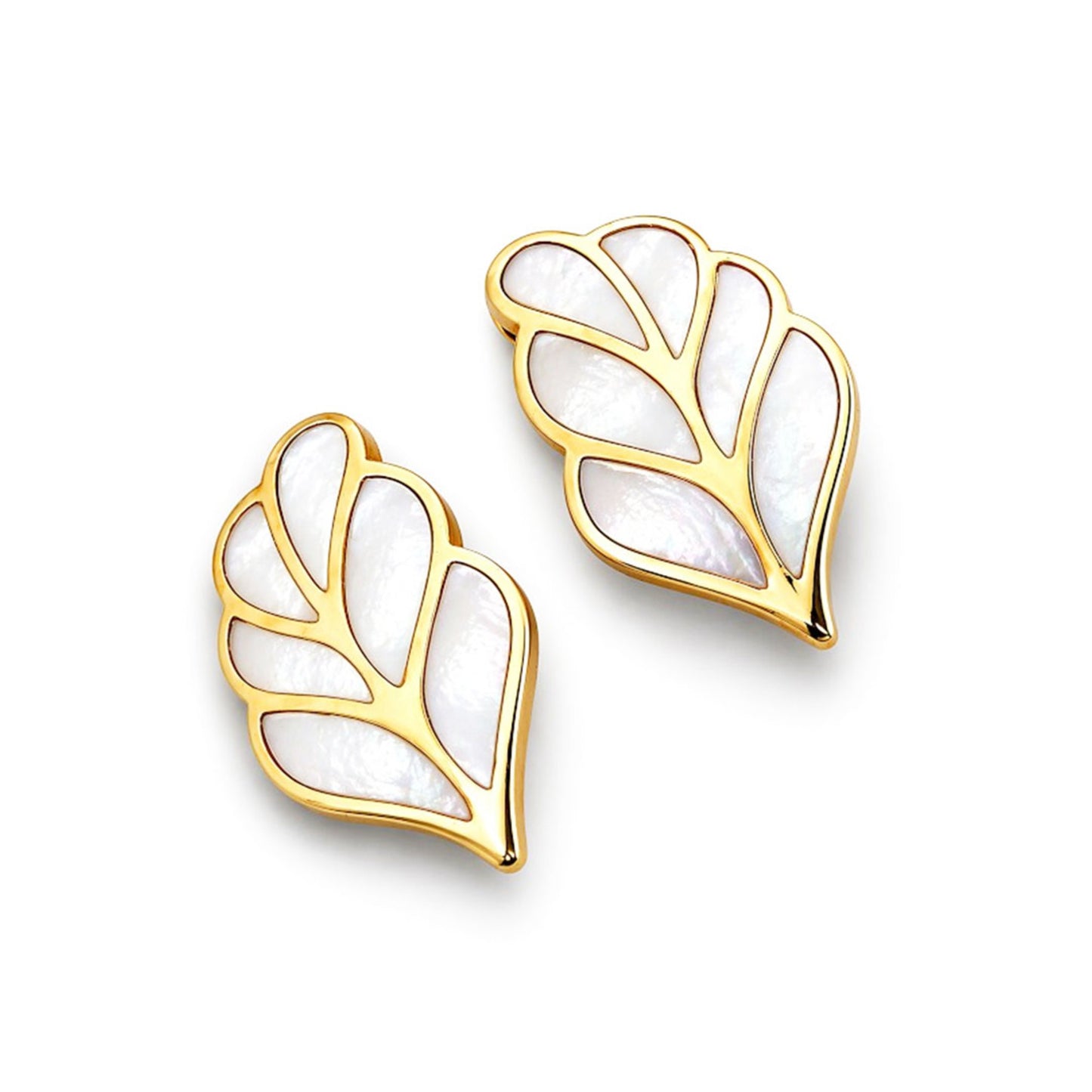Tiffany & Co. 1980s 18KT Yellow Gold Mother of Pearl Earrings front
