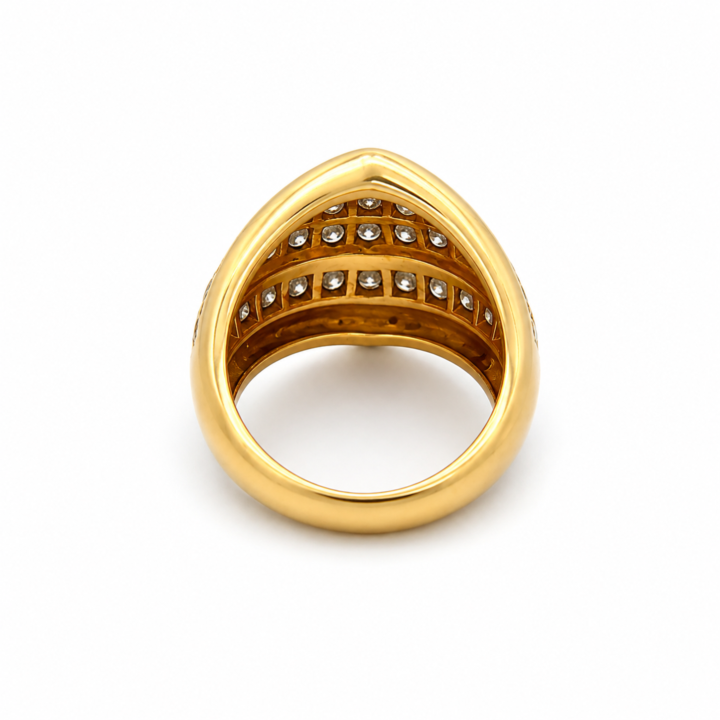 Van Cleef & Arpels French 1960s 18KT Yellow Gold Diamond Ring back