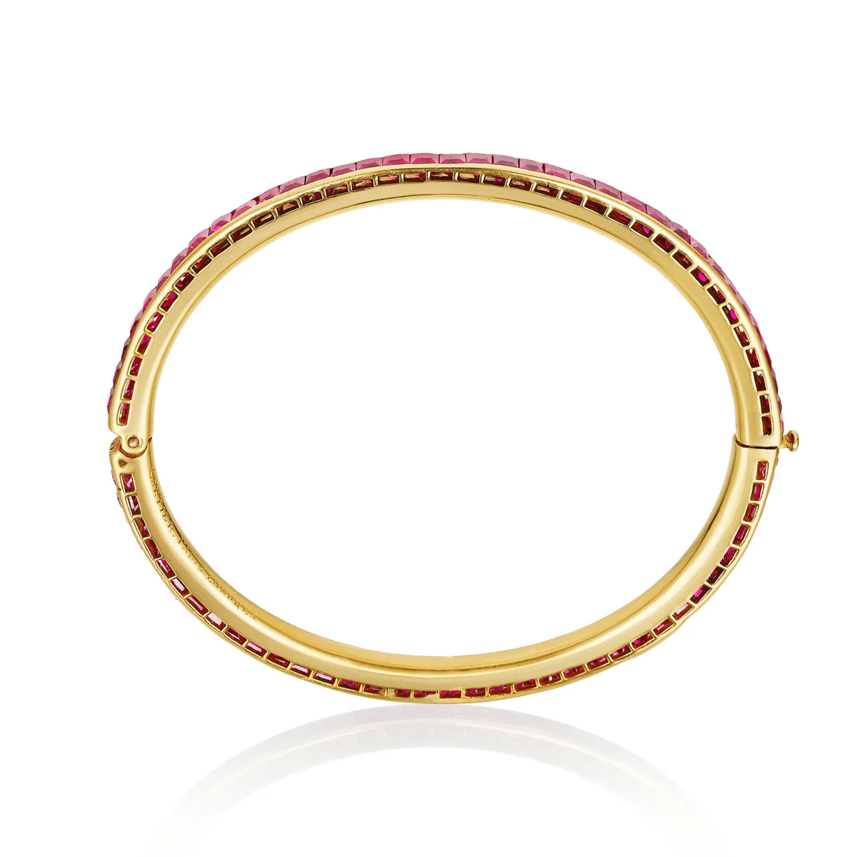 Cartier France Edwardian 18KT Yellow Gold Ruby Bracelet profile