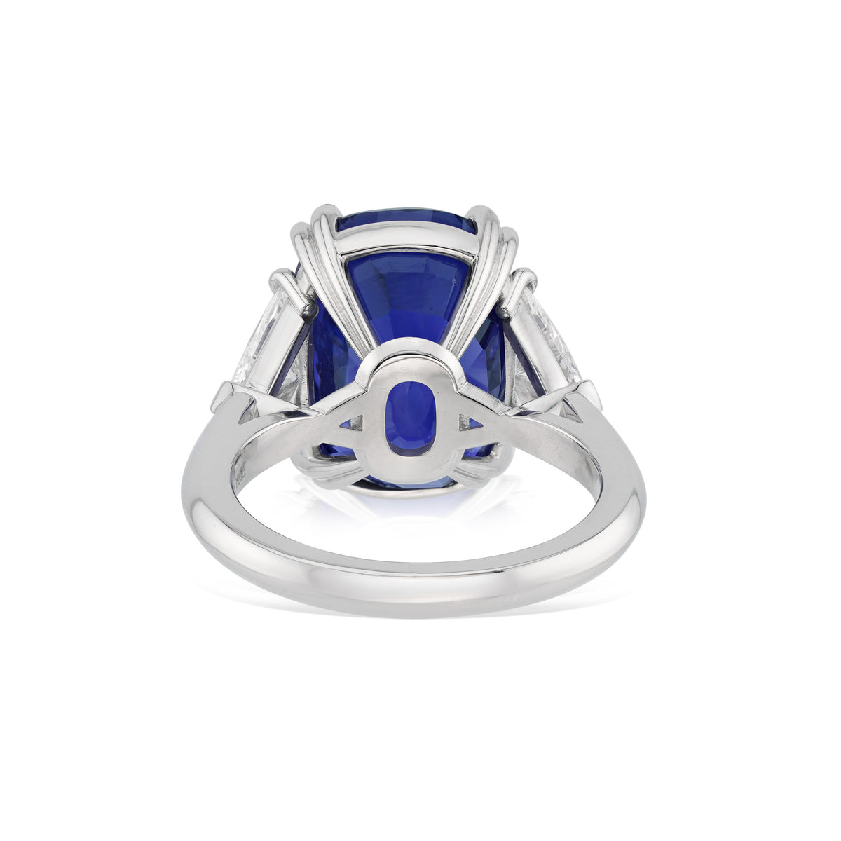 1980s Platinum Sapphire & Diamond Ring back