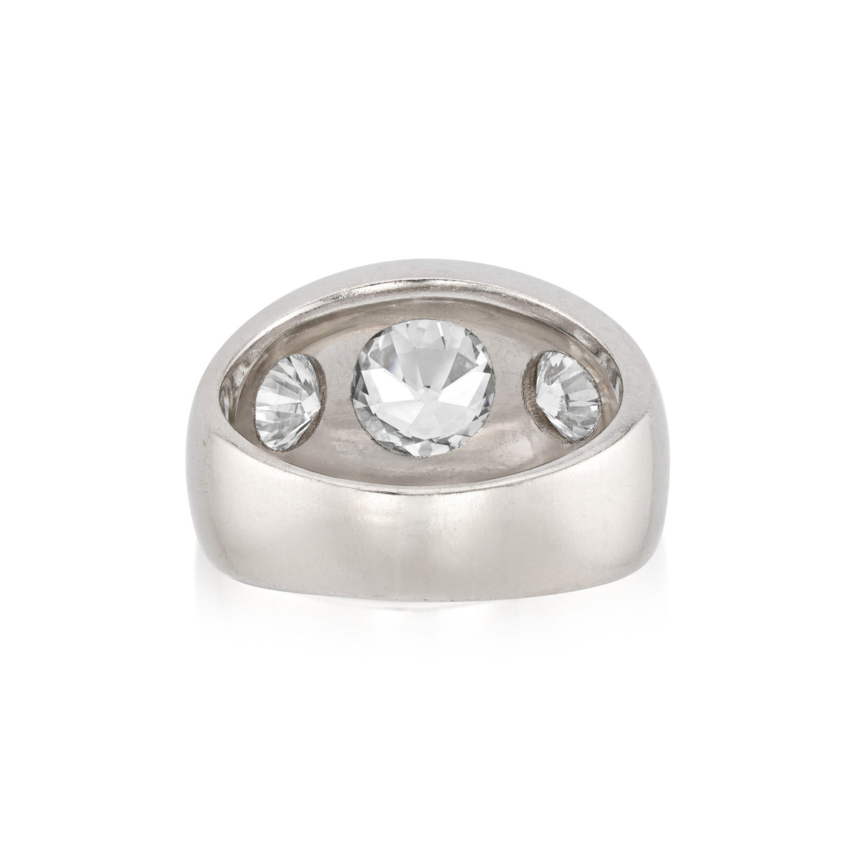 1980s 14KT White Gold Diamond Ring back