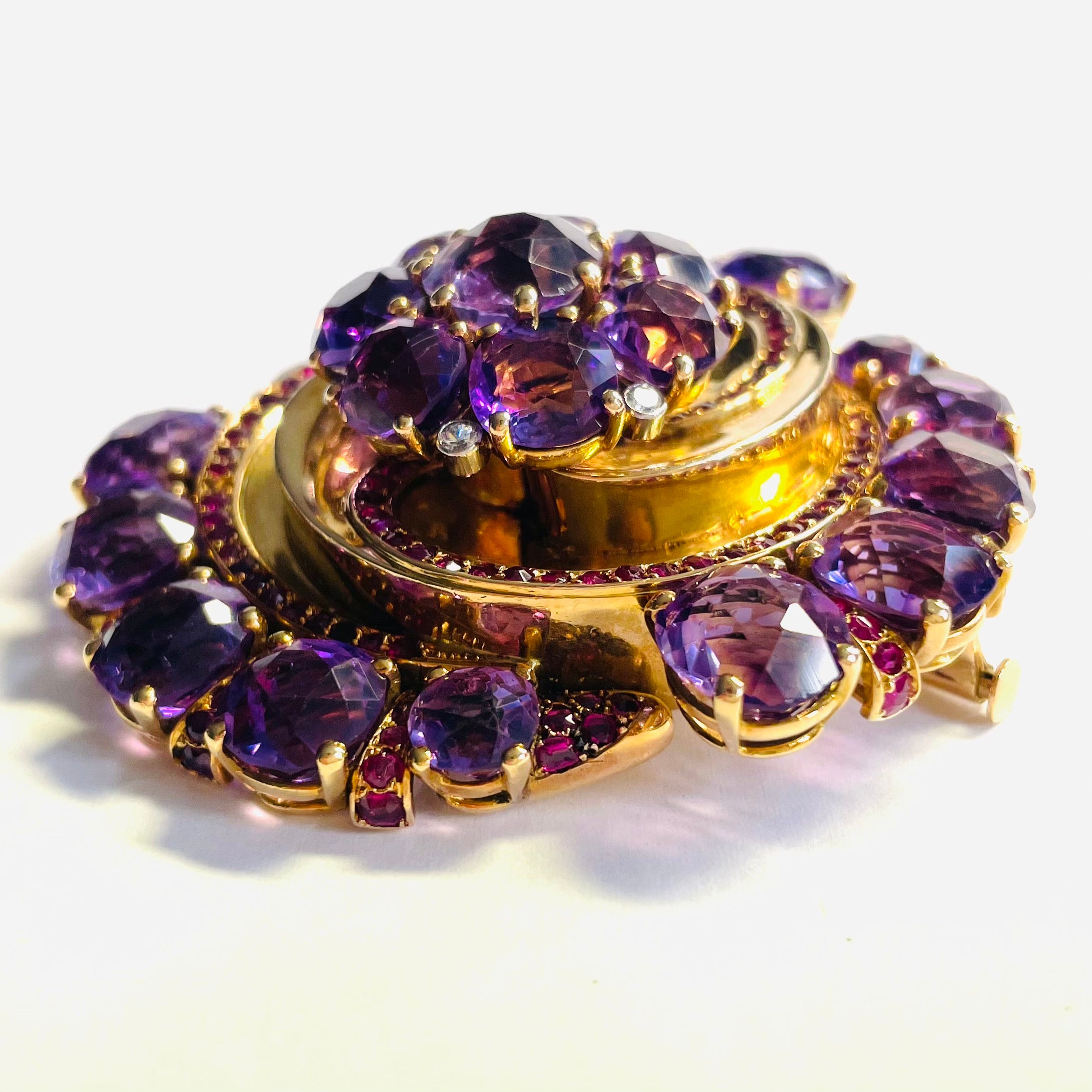 vintage gold and amethyst brooch from Ernst Faerber