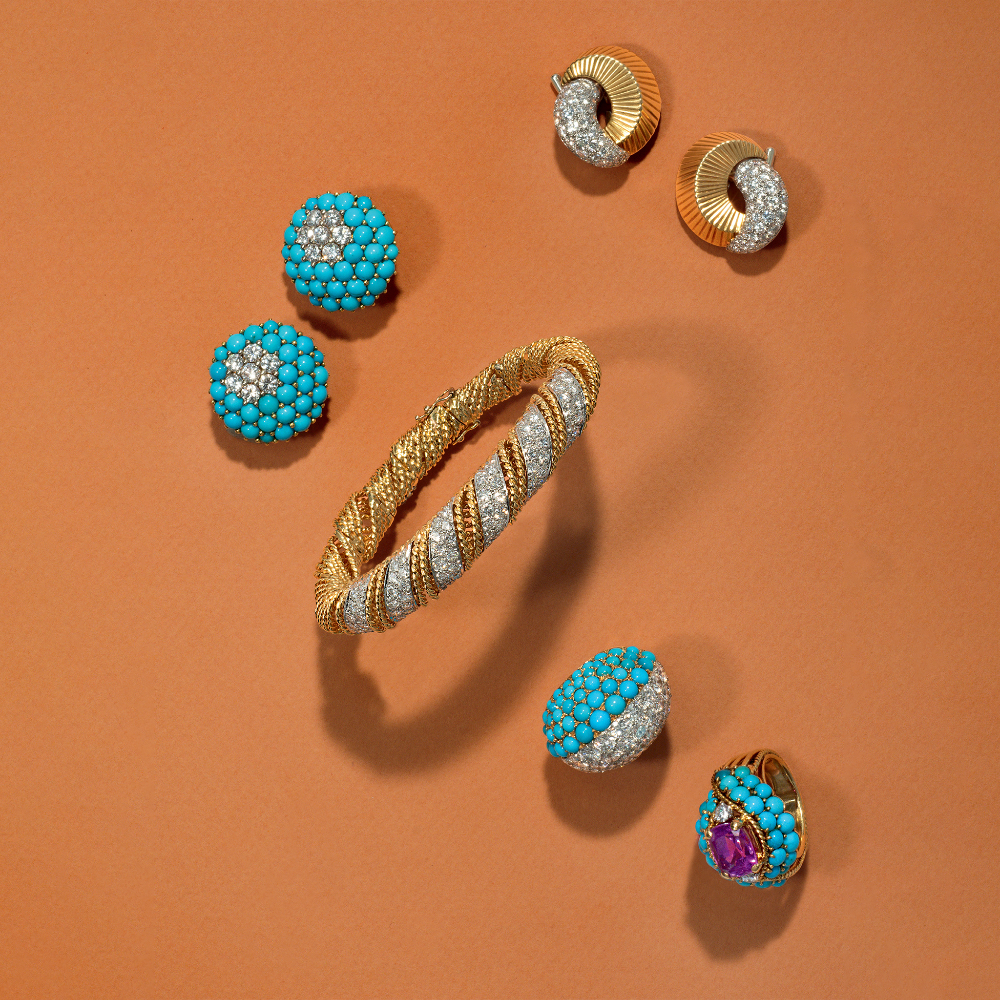 assortment of vintage gold jewelry from Kentshire