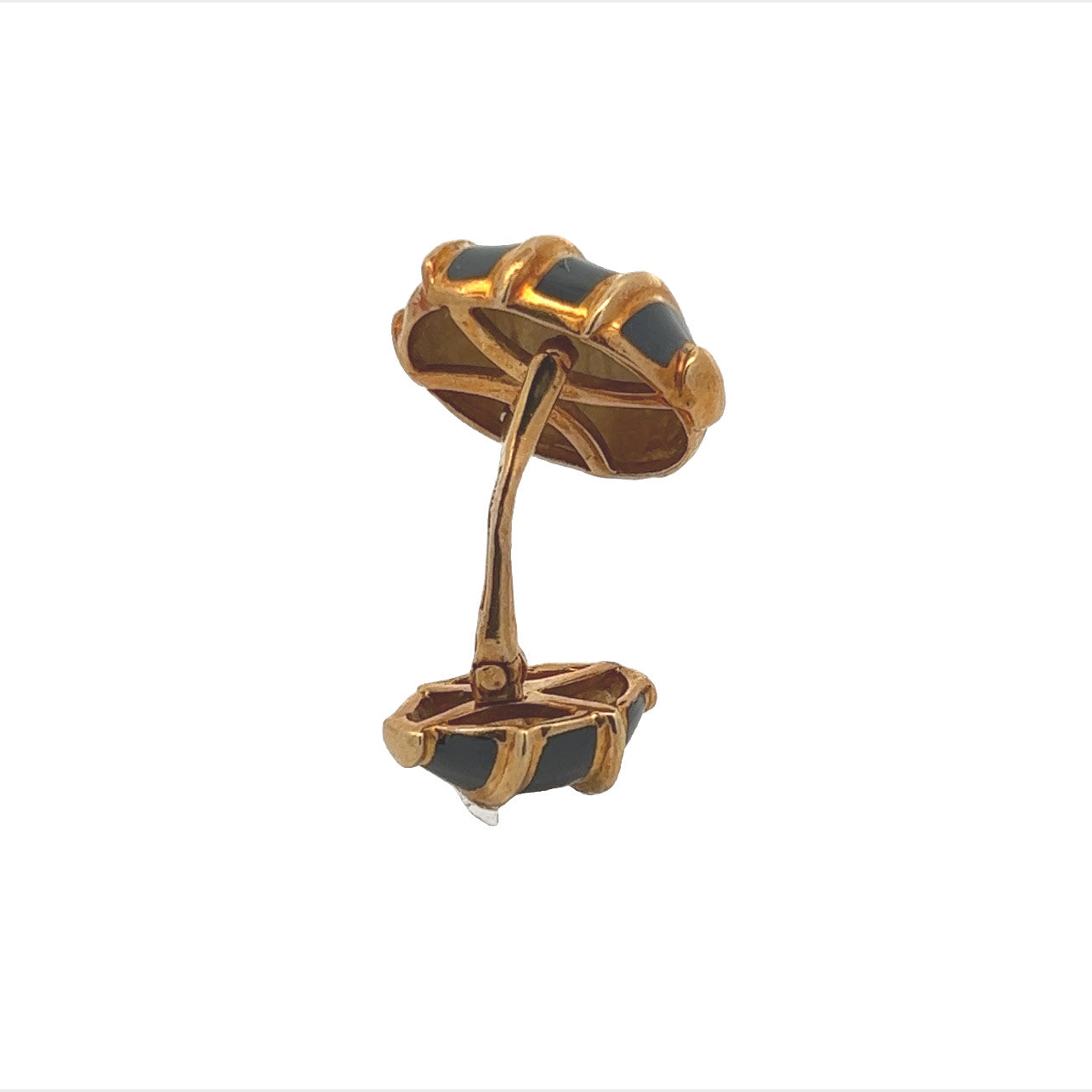 Jean Schlumberger 1960s 18KT Yellow Gold Enamel Cufflinks back view