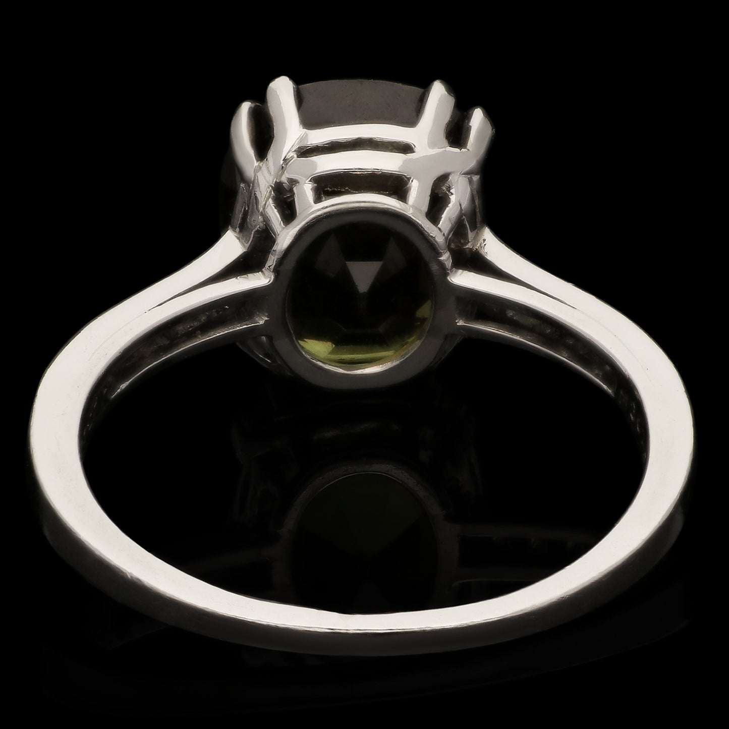 JE Caldwell Art Deco Platinum Alexandrite Color Change Ring back view