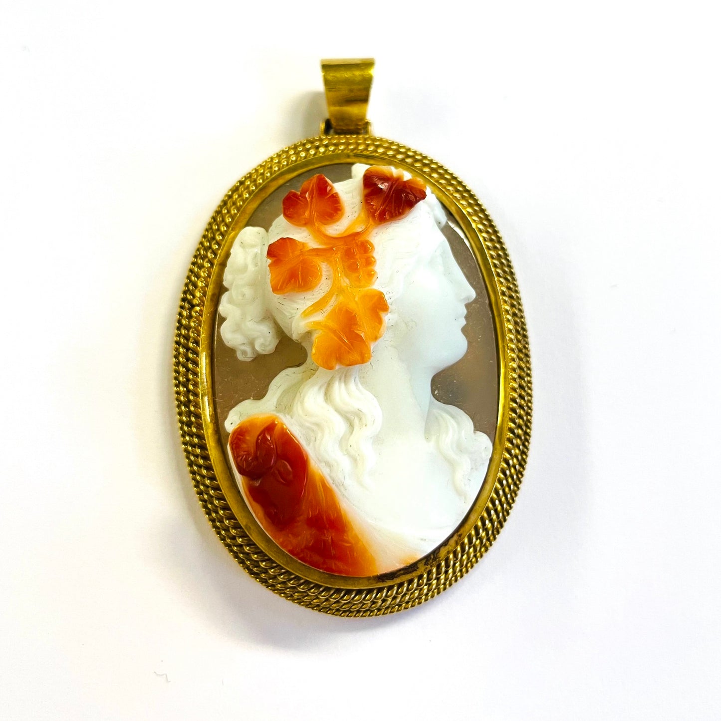 Victorian 18KT Yellow Gold Agate Pendants front