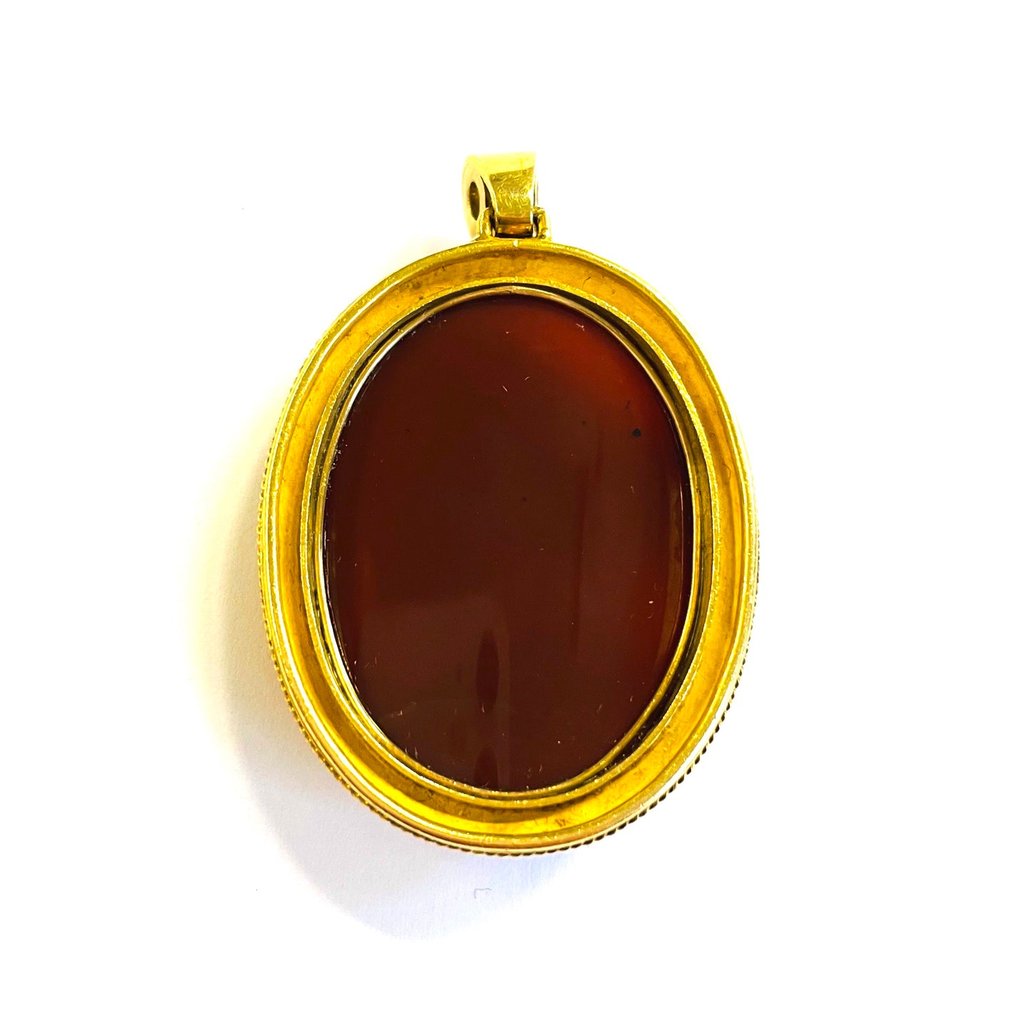 Victorian 18KT Yellow Gold Agate Pendants back