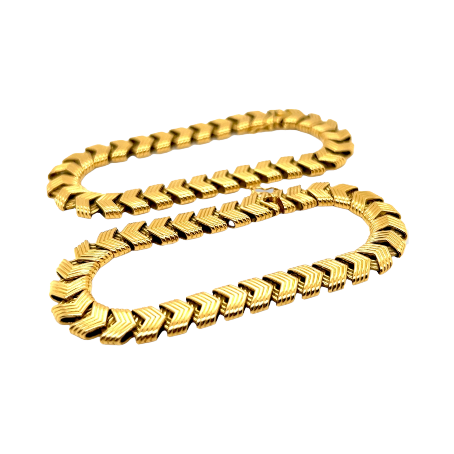 Van Cleef & Arpels French 1950s 18KT Yellow Gold Link Bracelets front