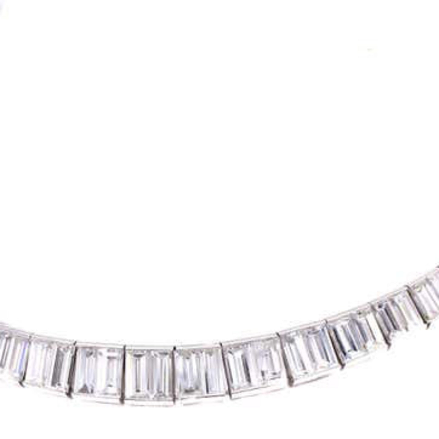 1950s Platinum Diamond Necklace/Bracelet close-up details