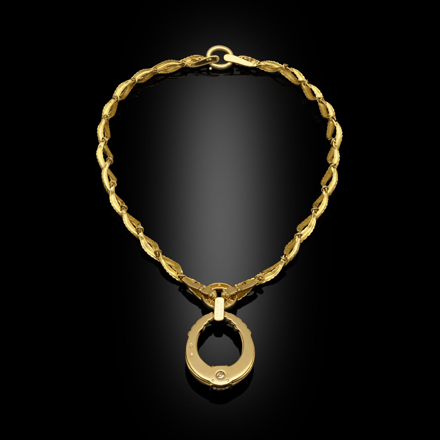 Van Cleef & Arpels French 1970s 18KT Yellow Gold Diamond Necklace back