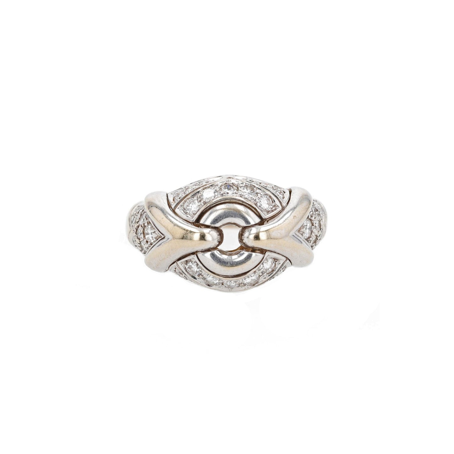 Bulgari Post-1980s 18KT White Gold Diamond Ring front