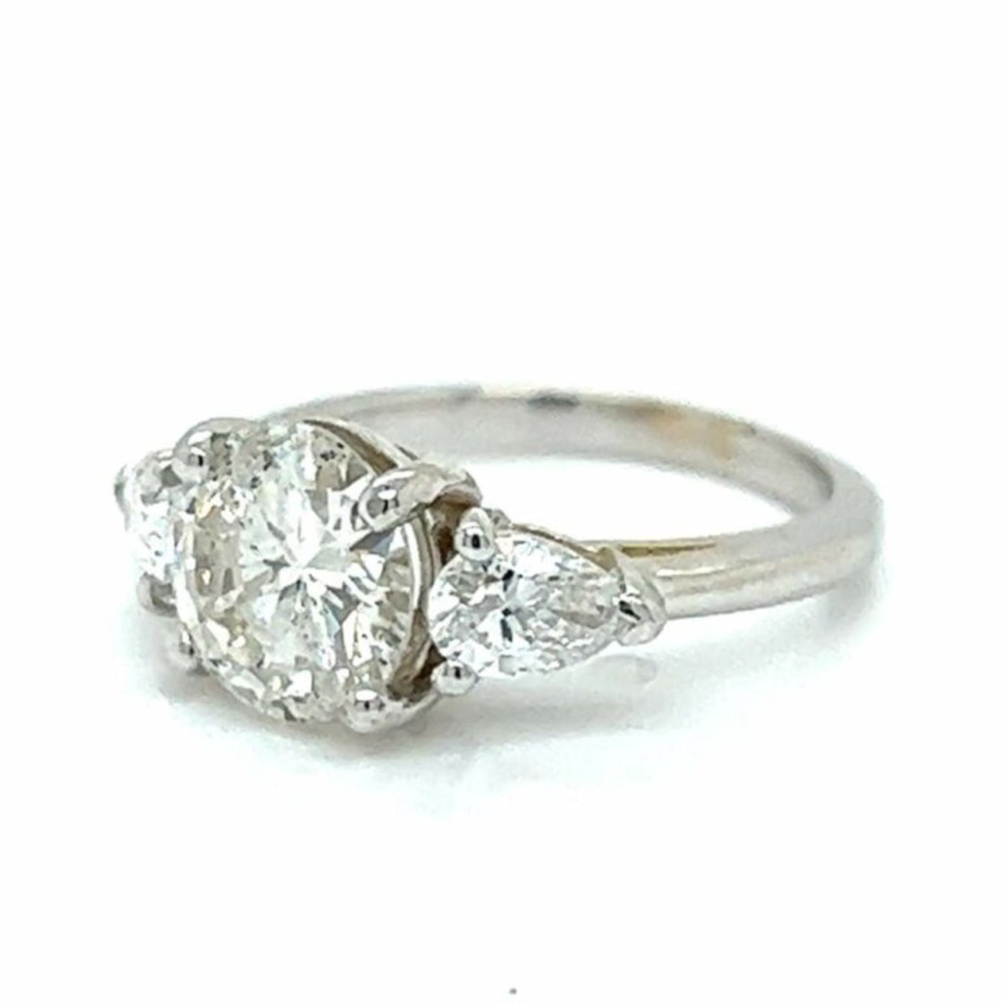 Post-1980s Platinum Diamond Ring front side
