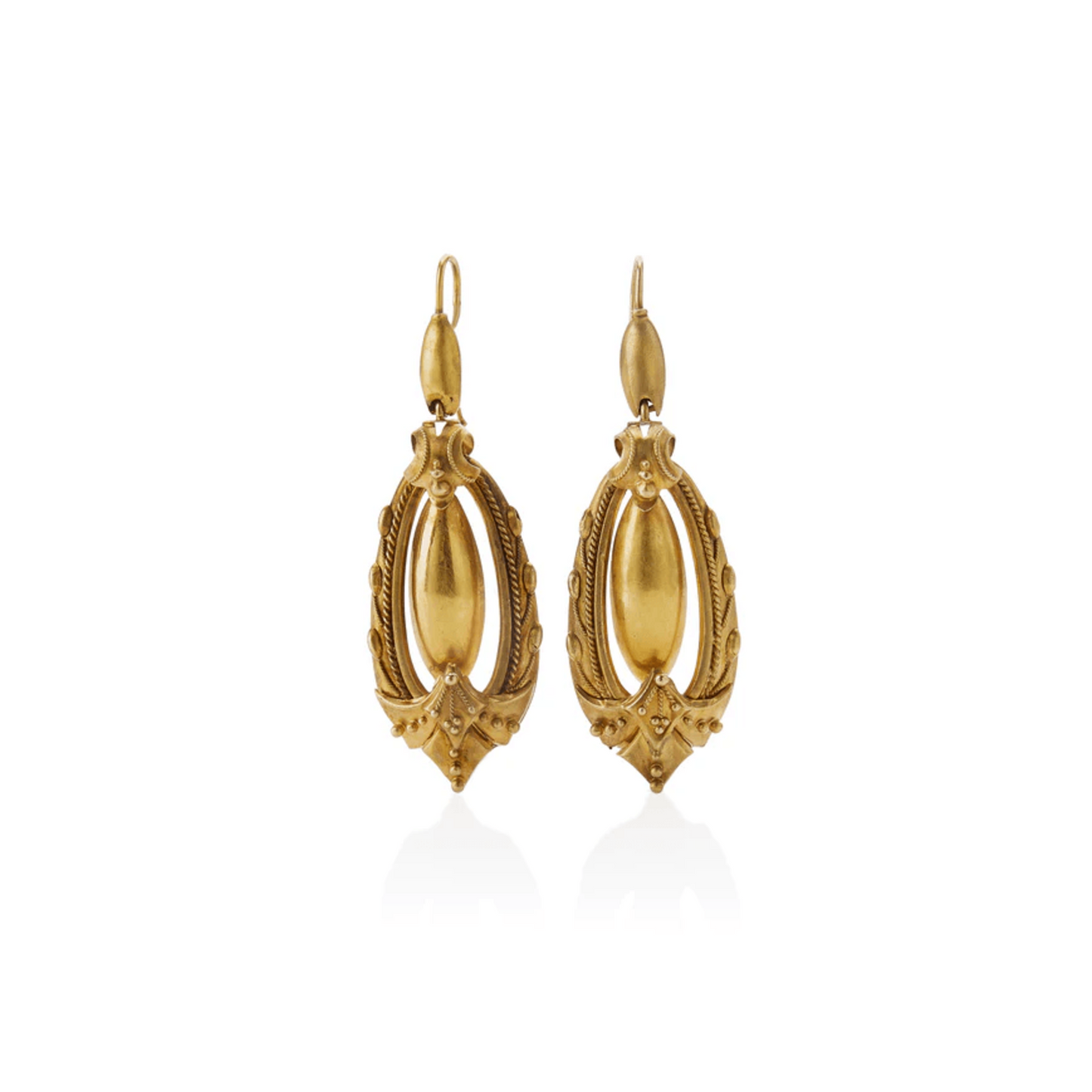 Victorian 15KT Yellow Gold Earrings front