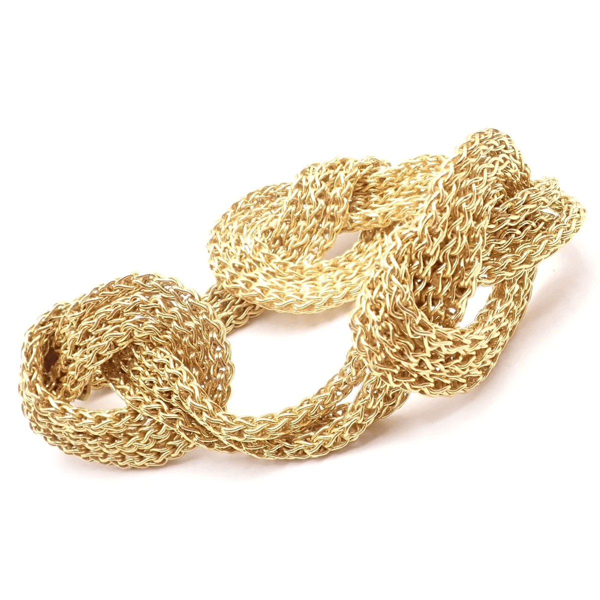 Tiffany & Co. Post-1980s 18KT Yellow Gold Woven Knot Bracelet front