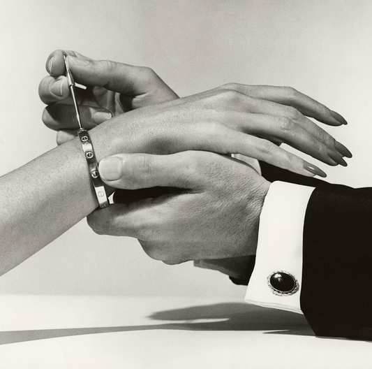 Love Bracelet by Aldo Cipullo, photograph by Gary Bernstein, at the Museum of Modern Art, New York City. 