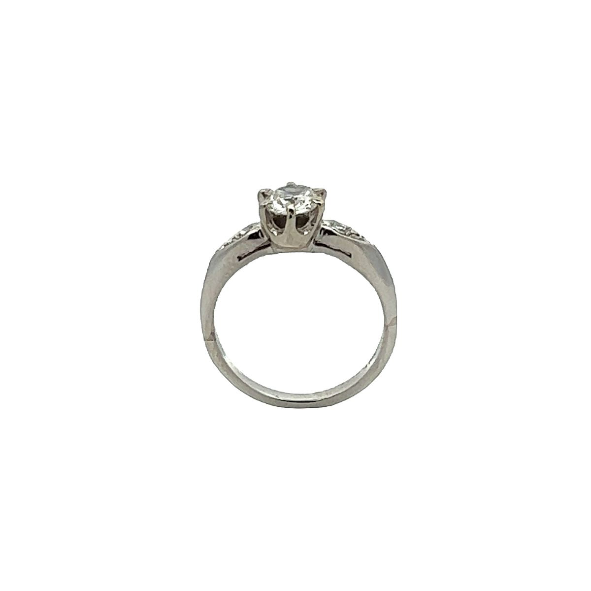 Art Deco Platinum Diamond Ring vertical view