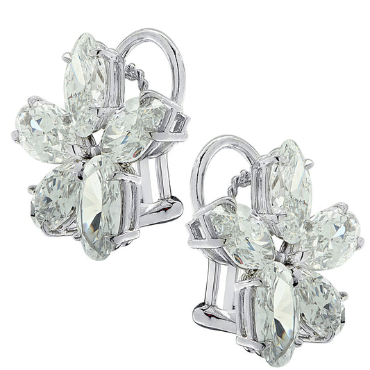Contemporary Platinum Diamond Earrings side
