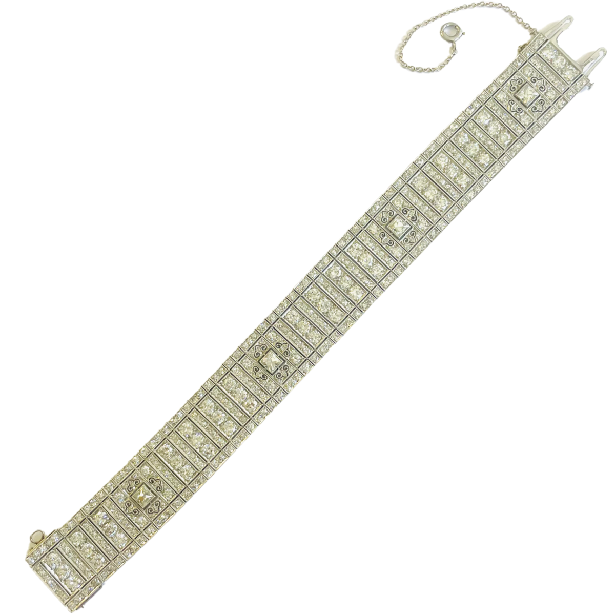 Art Deco Platinum Diamond Bracelet front