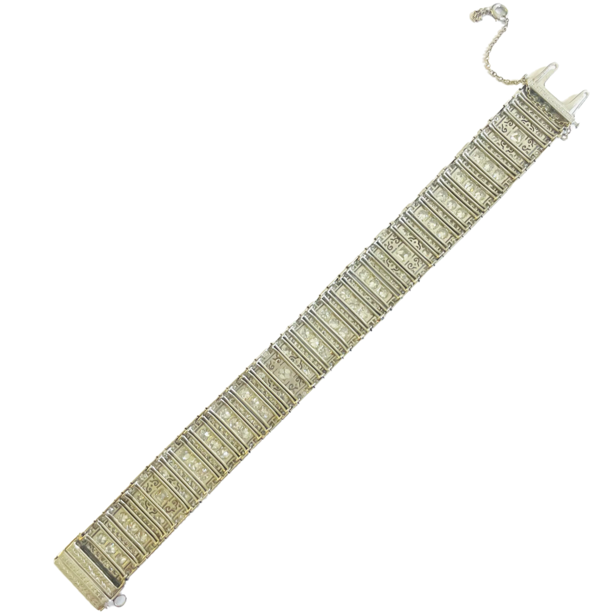 Art Deco Platinum Diamond Bracelet back