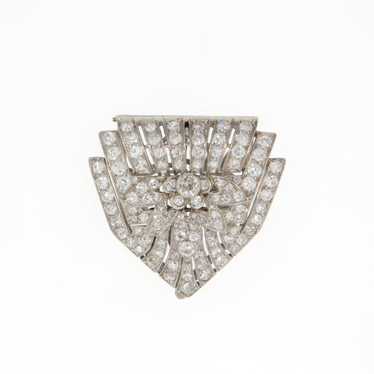 1930s Platinum Diamond Dress Clip front