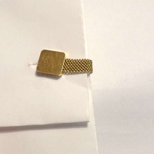 Meister 1960s 18KT Yellow Gold Cufflinks worn on cuff