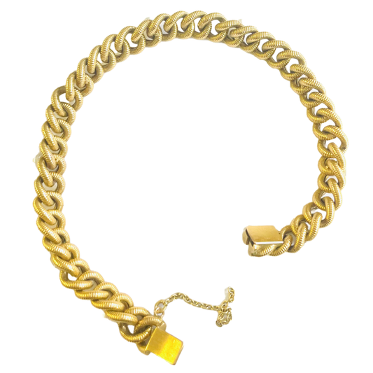 French 1930s 18KT Yellow Gold Natural Pearl Bracelet back