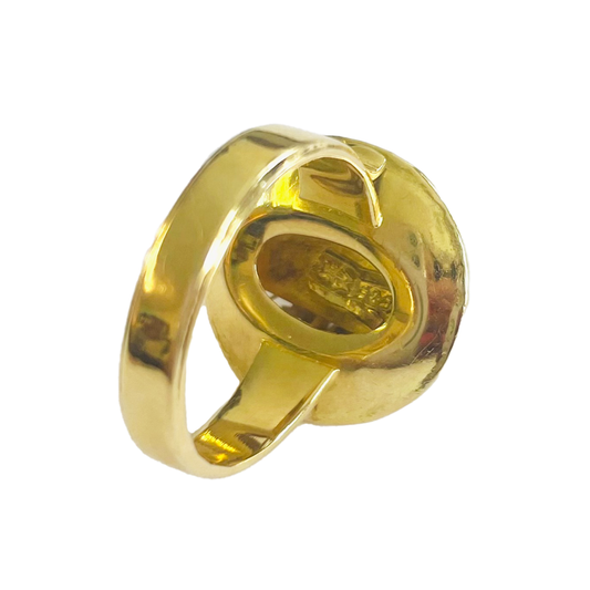 Wilm 1960s 14KT Yellow Gold Diamond Ring back
