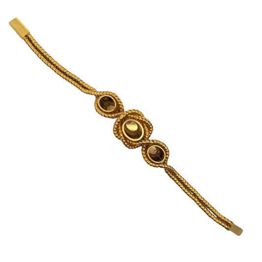 Antique 18KT Yellow Gold Turquoise Bracelet back