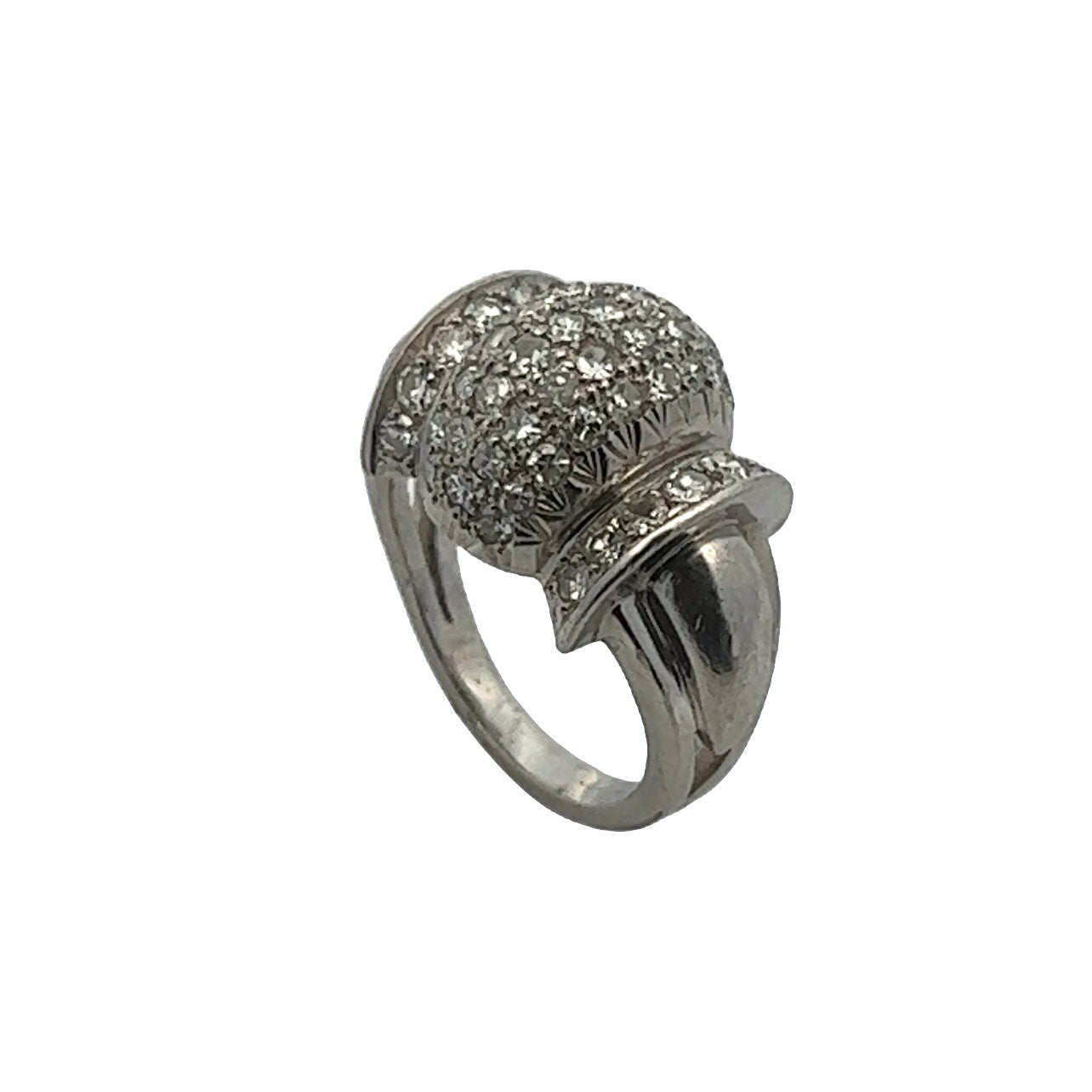 1940s Platinum Diamond Ring top side