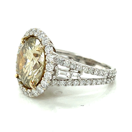 Post-1980s 18KT White & Yellow Gold Fancy Yellow Diamond Ring side