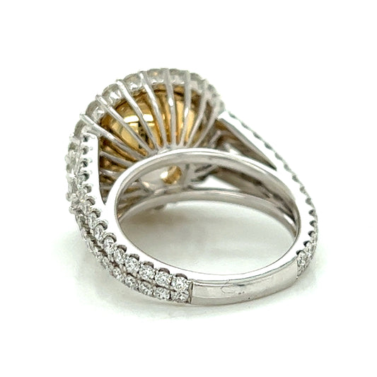 Post-1980s 18KT White & Yellow Gold Fancy Yellow Diamond Ring back