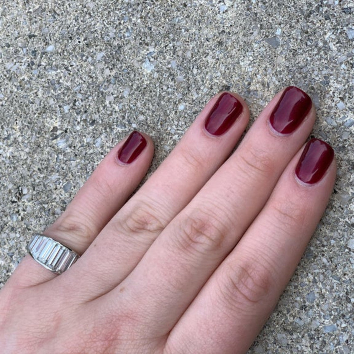 Post-1980s Platinum Diamond Eternity Ring on finger