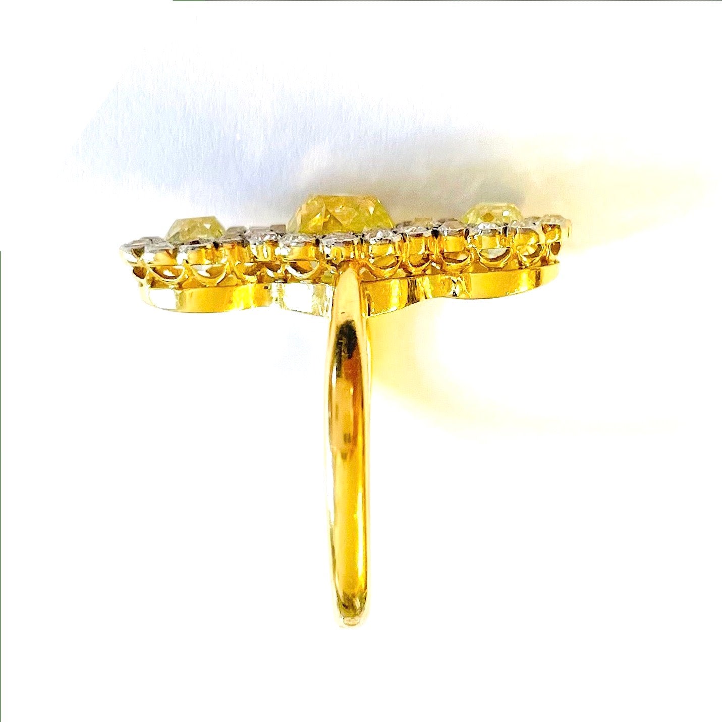 1960s Platinum & 18KT Yellow Gold Diamond Ring side