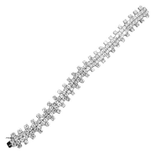 Calderoni Post-1980s Platinum Diamond Bracelet front