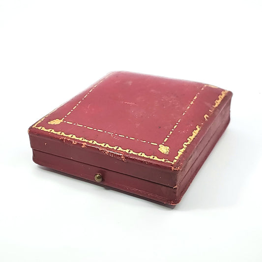 Edwardian Platinum Diamond & Ruby Earrings jewelry box