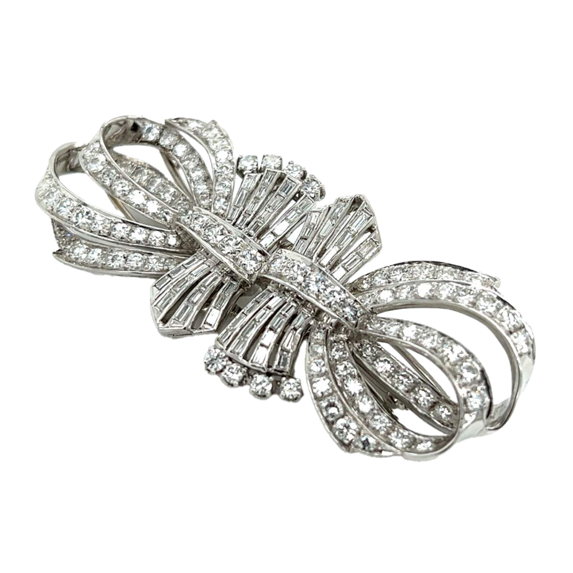 1950s Platinum Diamond Brooch front