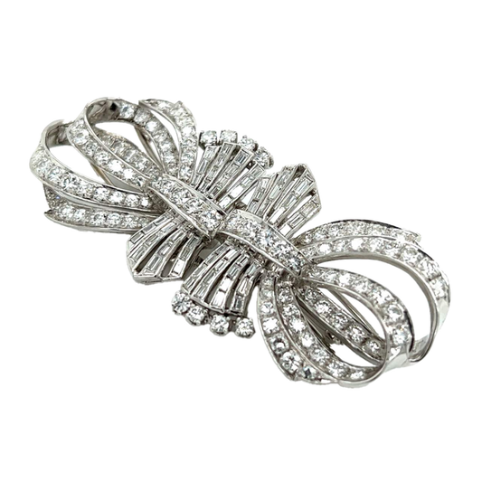 1950s Platinum Diamond Brooch front