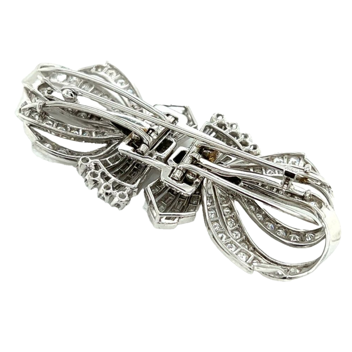 1950s Platinum Diamond Brooch back