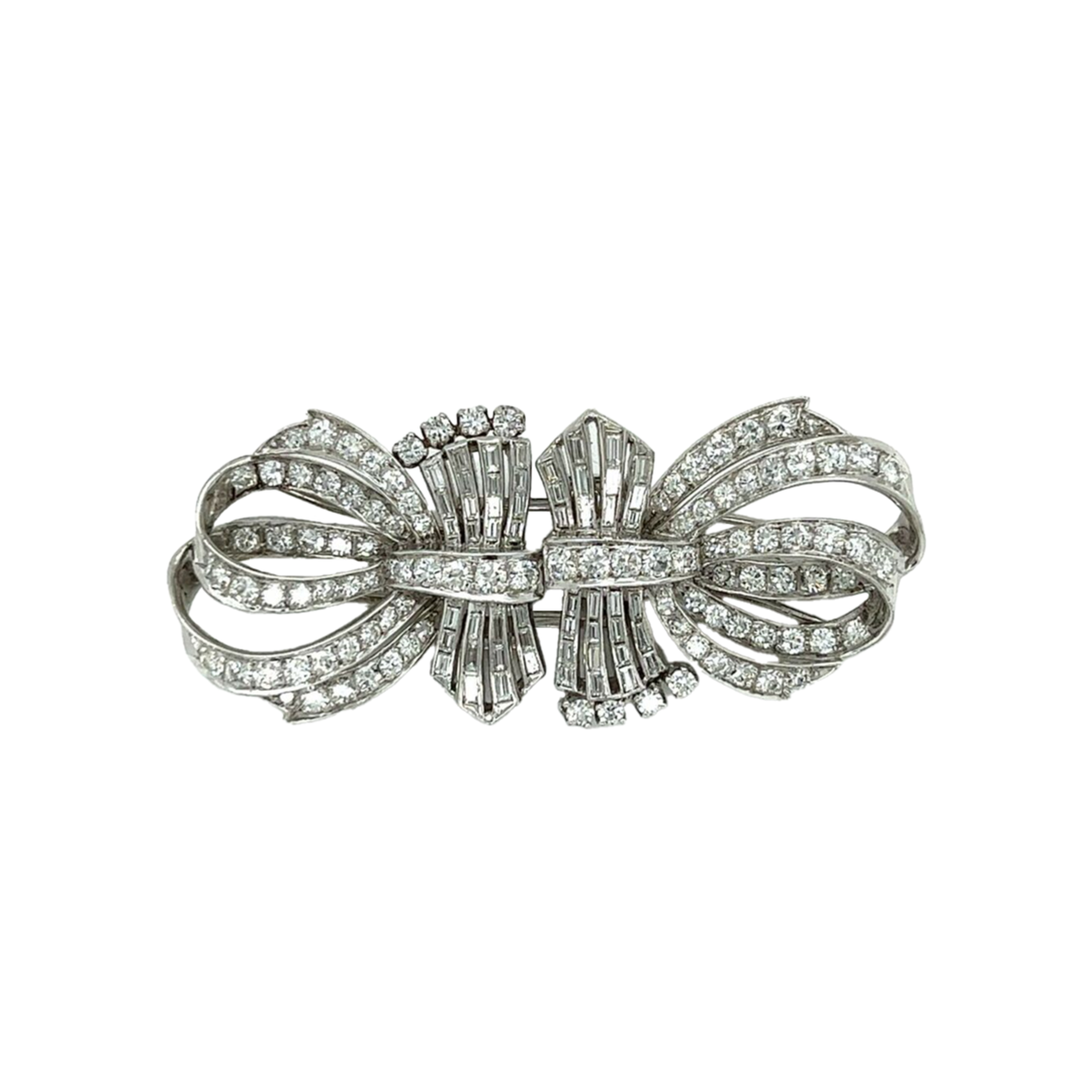 1950s Platinum Diamond Brooch front