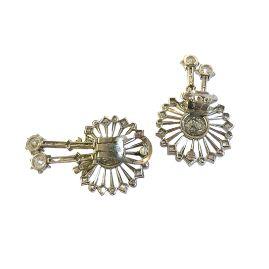 Platinum Diamond Earrings back