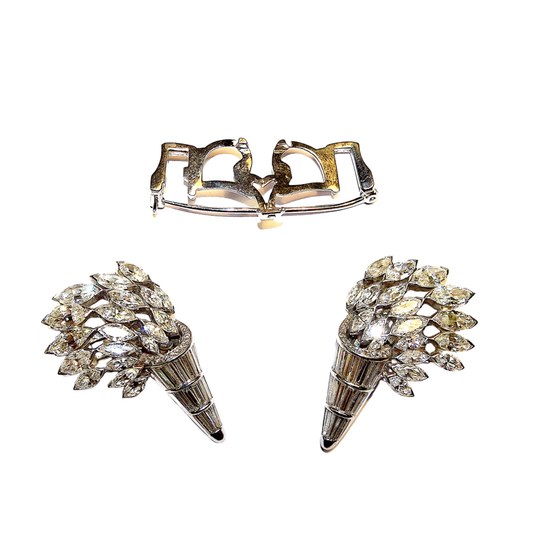 1930s Platinum Diamond Brooch front