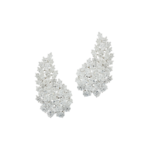 Hammerman Brothers 1970s Platinum Diamond Earrings front