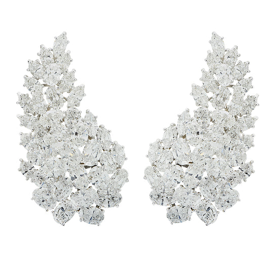 Hammerman Brothers 1970s Platinum Diamond Earrings front