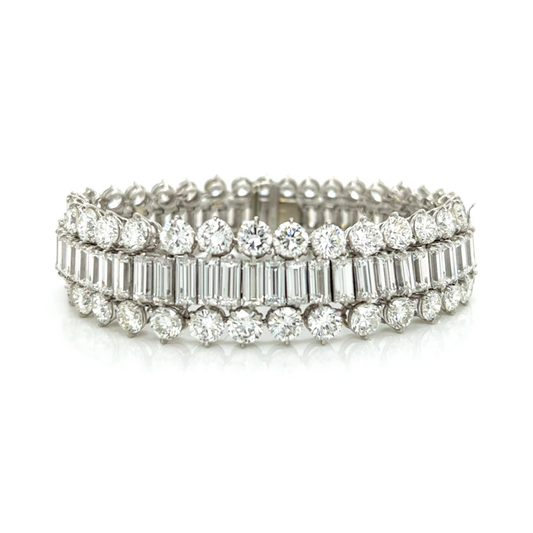 1980s Platinum Diamond Bracelet front