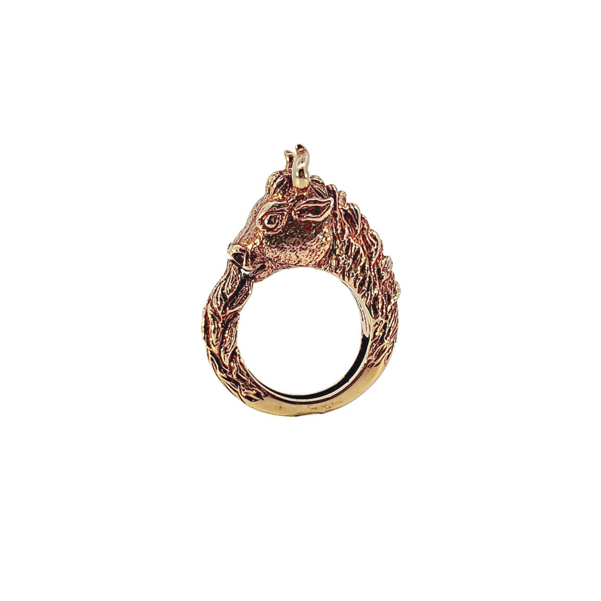 David Webb 1960s 18KT Yellow Gold Ox Ring side