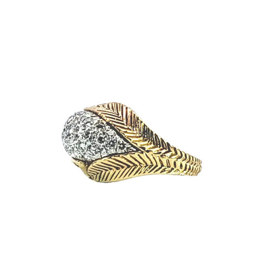 Van Cleef & Arpels 1950s 18KT Yellow Gold Diamond Ring side