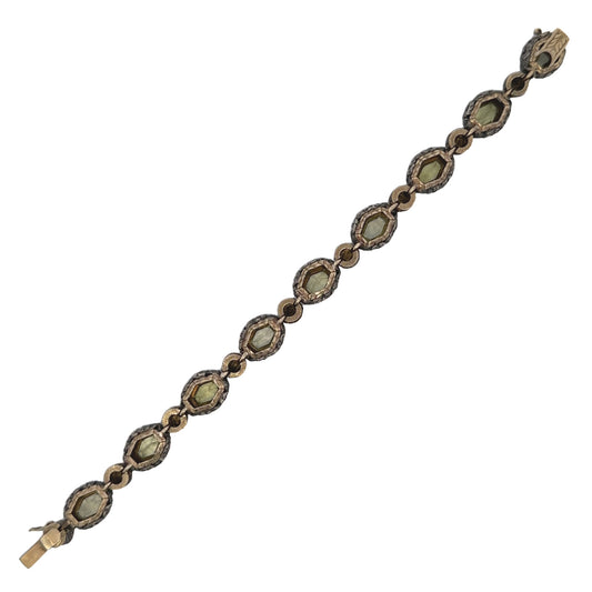 Italian 1970s 18KT Yellow Gold Chrysoberyl Bracelet back