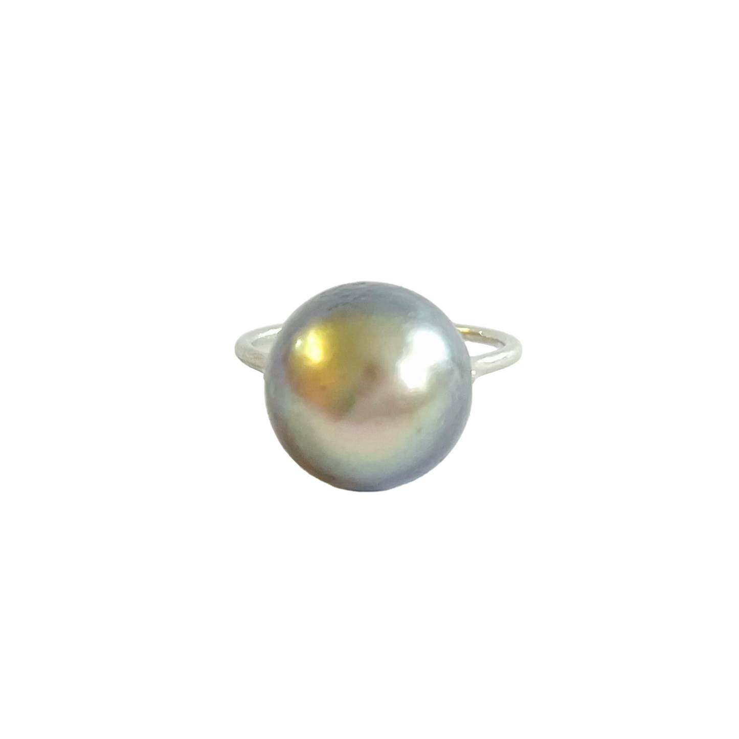 Art Deco Platinum Natural Pearl Ring front